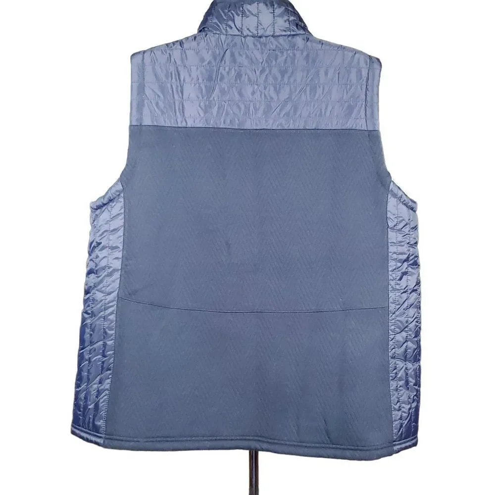 NWT Talbots Navy Blue Zip Vest. Sherpa Lines, Quilted side panes and back yolk. - Picture 7 of 12